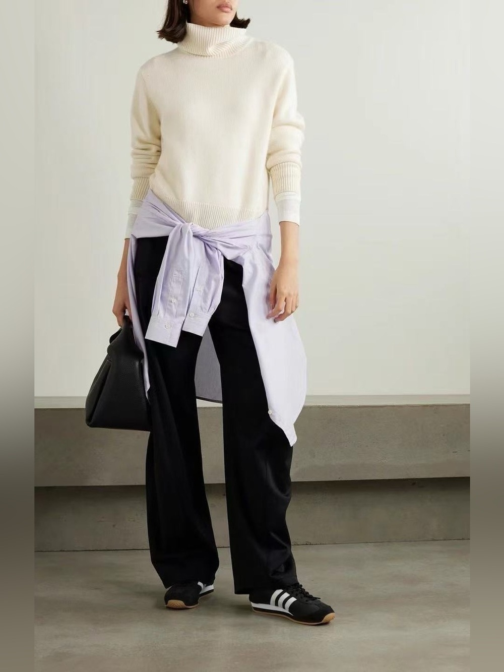 NWT $548 Frame Soft Luxe Cream Clean Cashmere Turtleneck Sweater